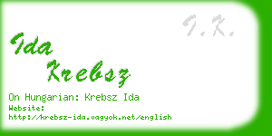 ida krebsz business card